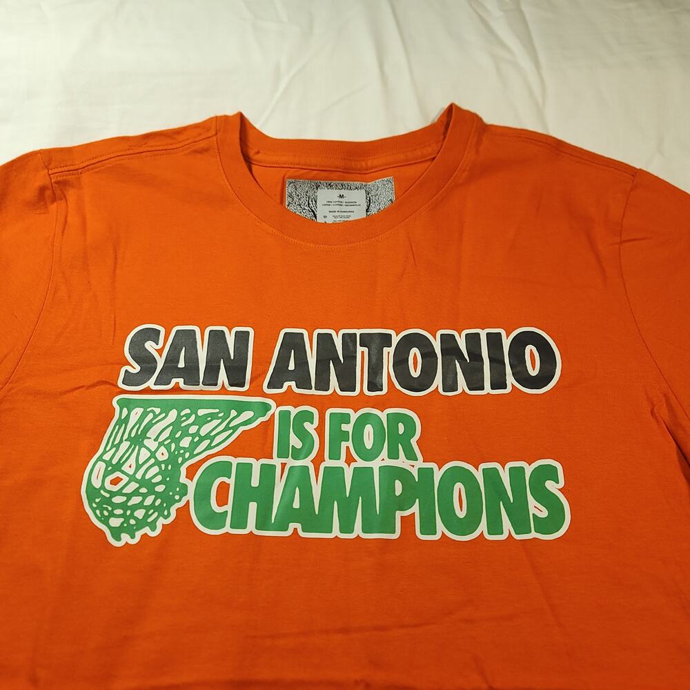 San Antonio Is For The Champions Anvil Basketball T Shirt Mens Size M Orange